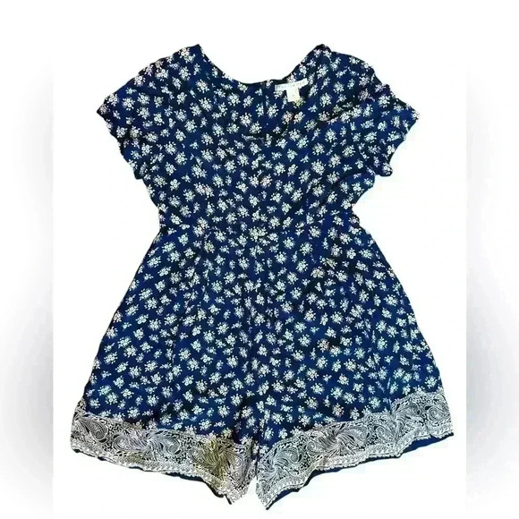 Vintage 90s The Limited Floral Knit Romper Size M - Picture 1 of 10